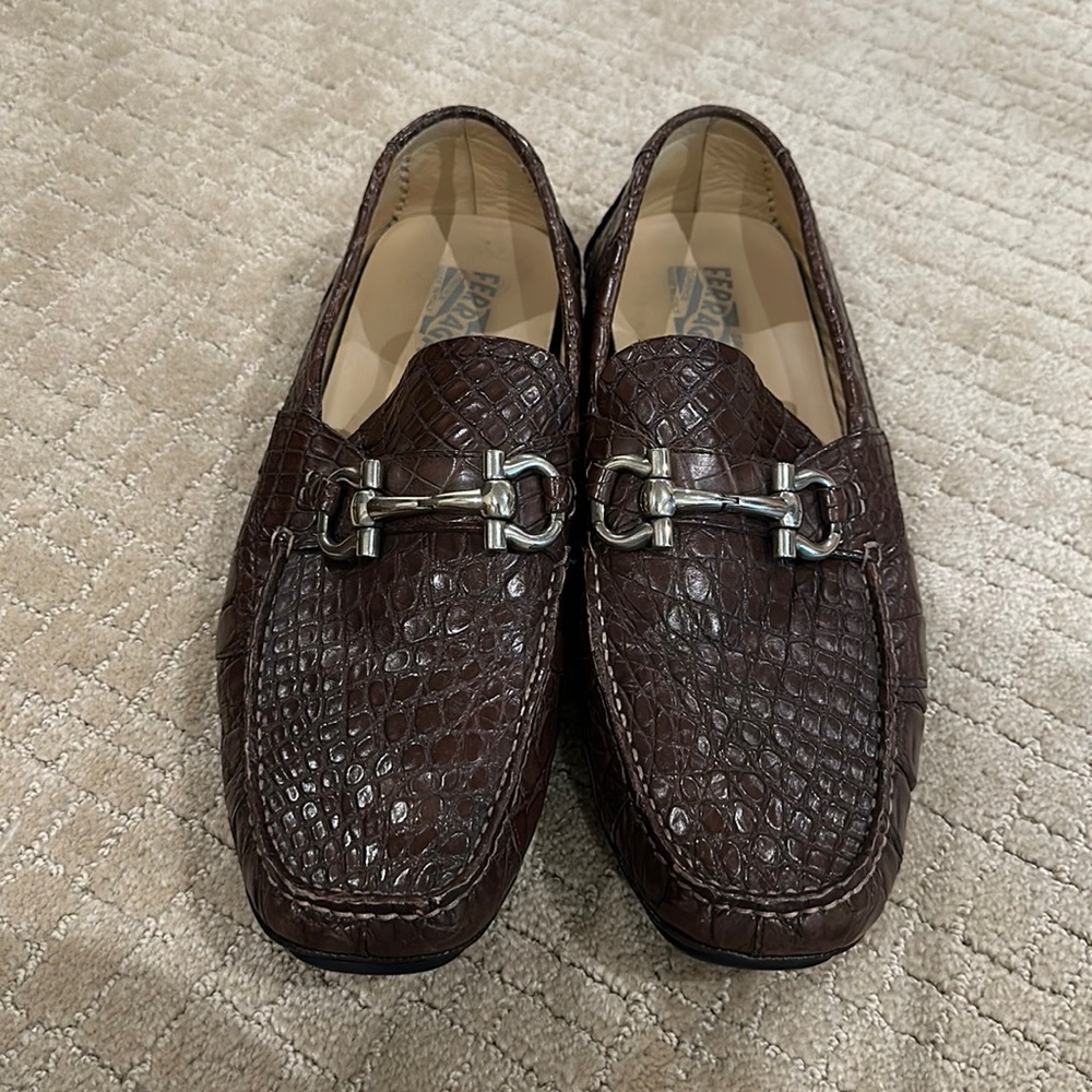 Salvatore Ferragamo crocodile drivers